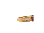 Rubellite Tourmaline & Diamond Ring