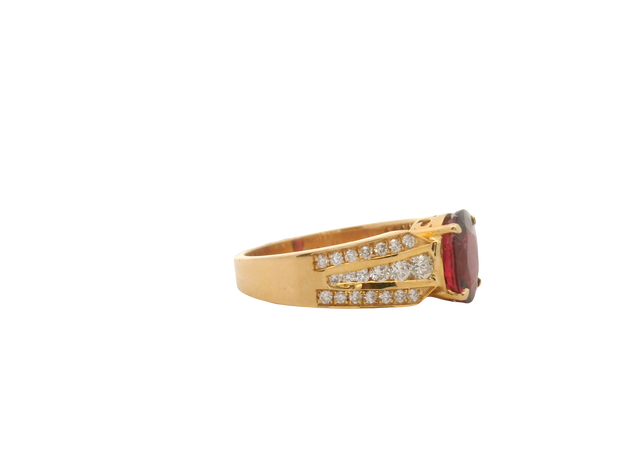 Rubellite Tourmaline & Diamond Ring