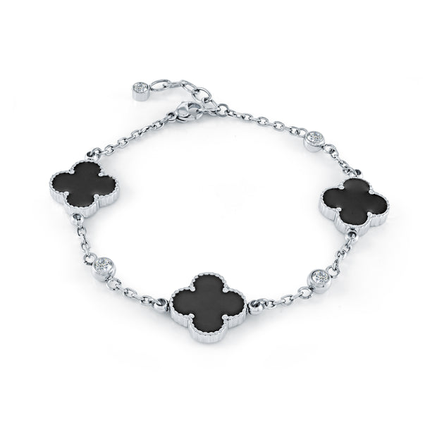 Italgem - Stainless Steel Lucky Clover Bracelet