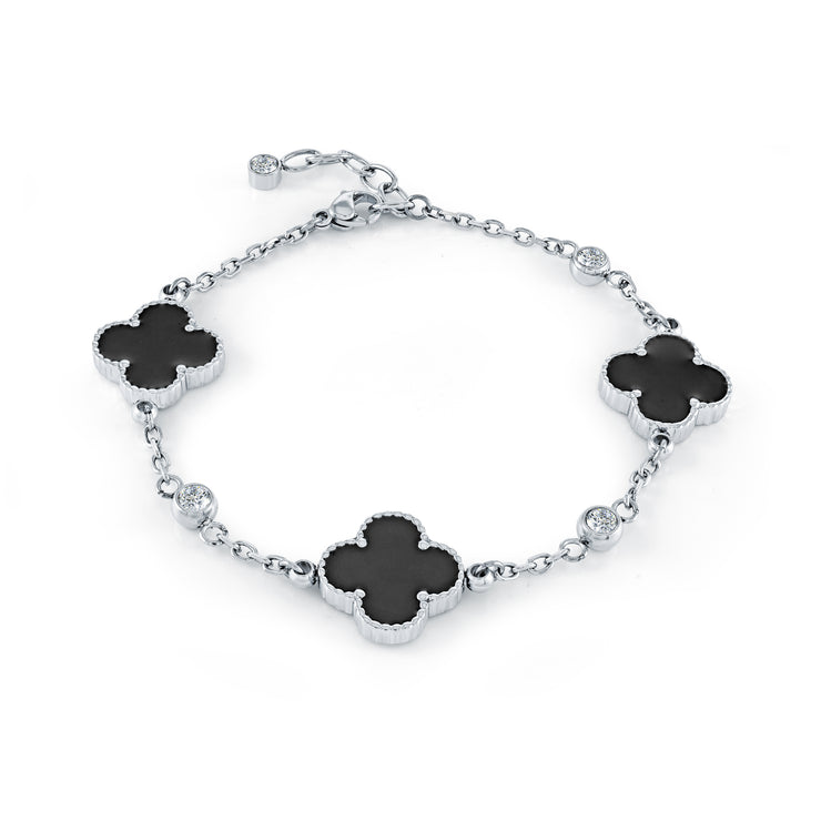Italgem - Stainless Steel Lucky Clover Bracelet