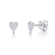 SHY CREATION - DIAMOND HEART STUD EARRINGS