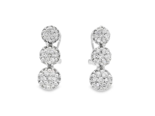 Diamond Cluster Drop Earrings