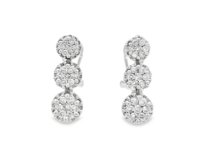 Diamond Cluster Drop Earrings