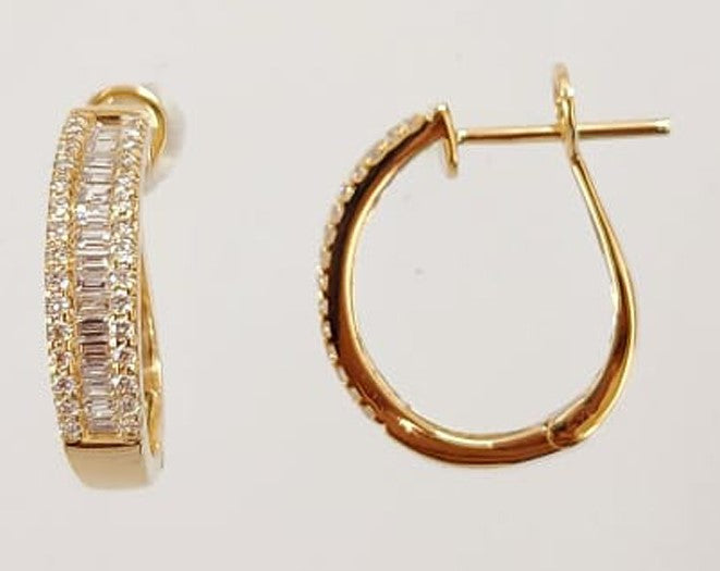 BAGUETTE DIAMOND HOOP EARRINGS