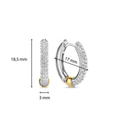 TI SENTO - STERLING SILVER CUBIC ZIRCONIA HUGGIE HOOPS