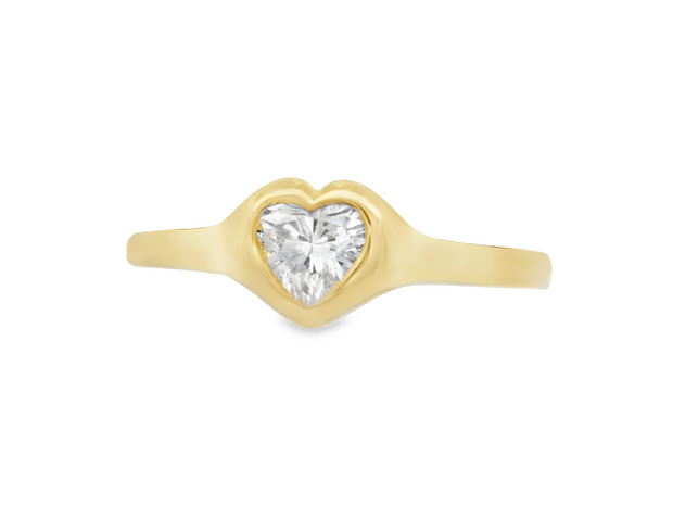 Heart Diamond Solitaire Ring