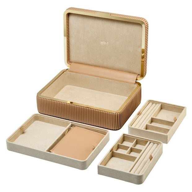Wolf - Bella Medium Jewelry Box - Mocha