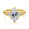 Siebke Hoyt Marquise Three Stone Diamond Engagement Ring in Gold Plated Sterling Silver