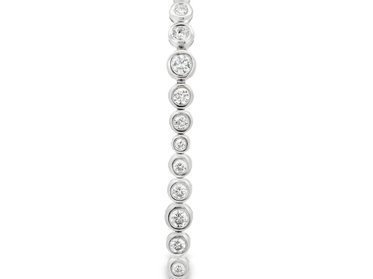 Graduated Bezel Set Diamond Tennis Bracelet - 2 1/4 Ct