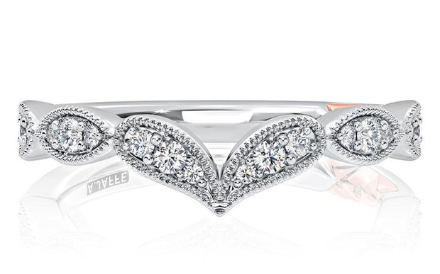 A JAFFE - MARQUISE & TEARDROP SHAPE DIAMOND WEDDING BAND