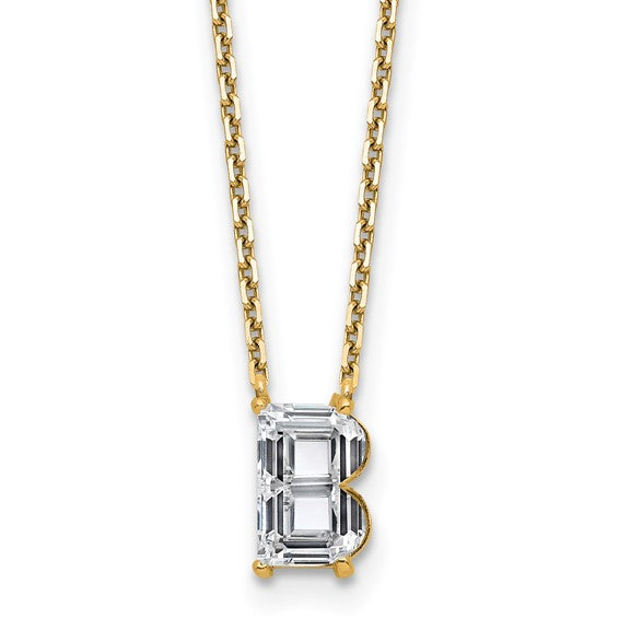 GOLD LAB GROWN DIAMOND LETTER B PENDANT