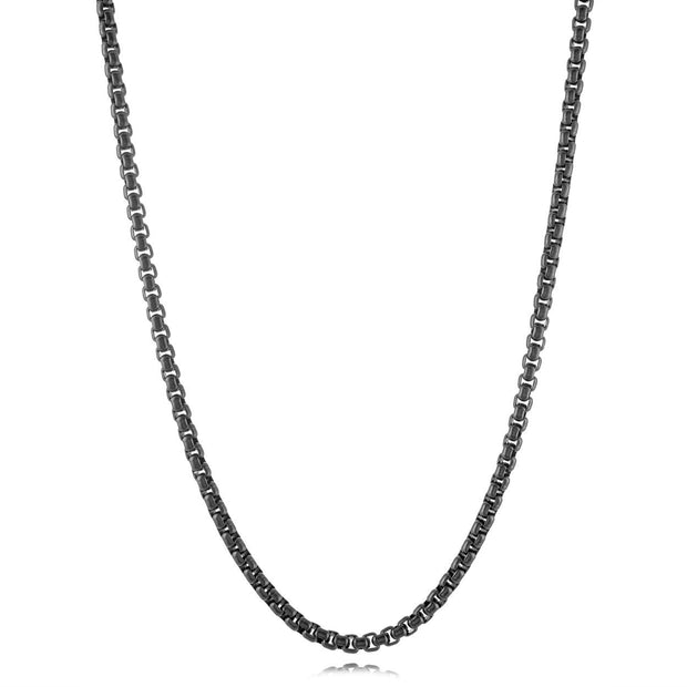 BLACK 3.5MM ROUND BOX CHAIN