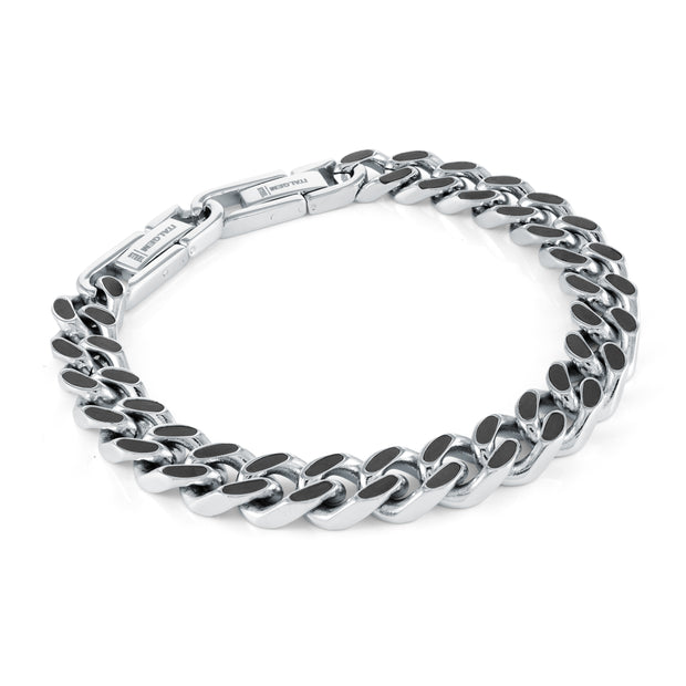 ITALGEM STEEL - CARBON FIBER CURB CHAIN BRACELET