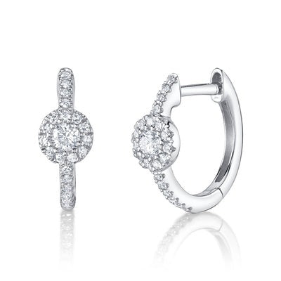 Shy Creation - Diamond Cluster Hoop Earrings