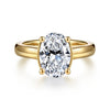 Siebke Hoyt Oval Diamond Semi-Mount Engagement Ring in Yellow Gold Plated on Sterling Silver
