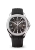 GENTS 40.8MM STAINLESS STEEL PATEK PHILIPPE AQUANAUT WITH SUNBURST CHARCOAL GRAY BLACK GRADIENT RIM DIAL AND STAINLESS STEEL BEZEL ON COMPOSITE STRAP. REF 5167A-001 SERIAL7422532/6468154 PAPER WORK DATED 16 SEP 2021