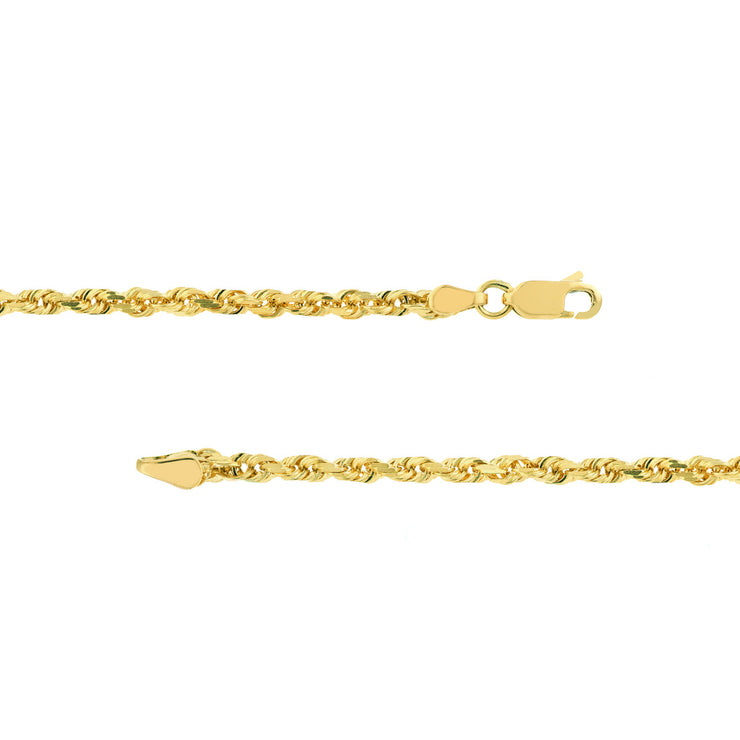YELLOW GOLD SOLID ROPE CHAIN 22"