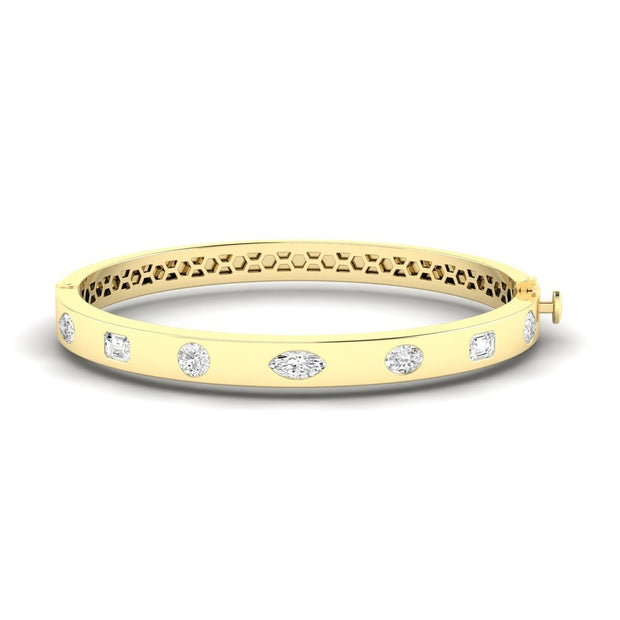 Various Shape Diamond Bangle Bracelet