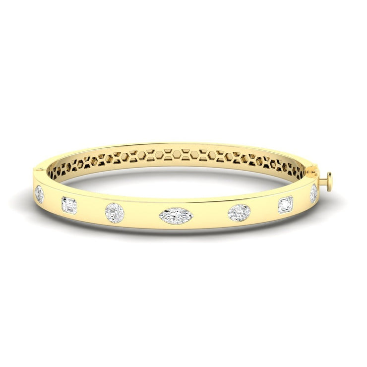 Various Shape Diamond Bangle Bracelet