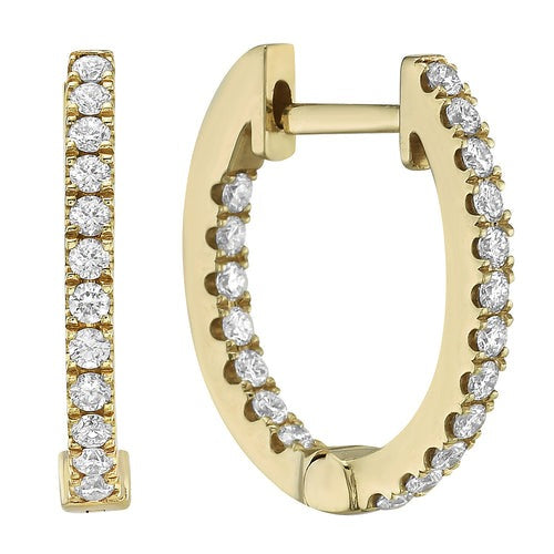 In & Out Diamond Huggie Hoop Earrings