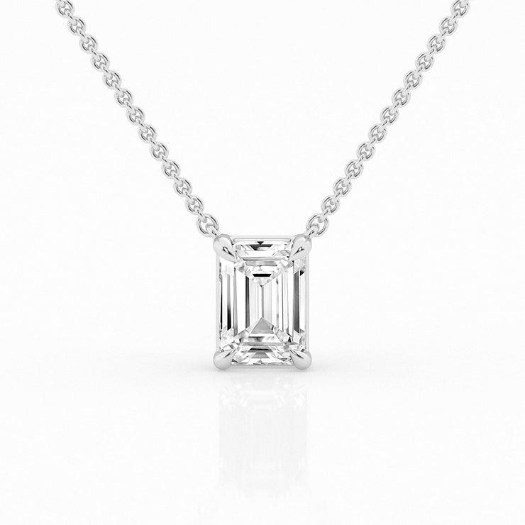 DIAMOND SOLITAIRE PENDANT - 2 CT EMERALD CUT