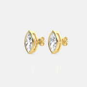 Bezel Set Diamond Stud Earrings