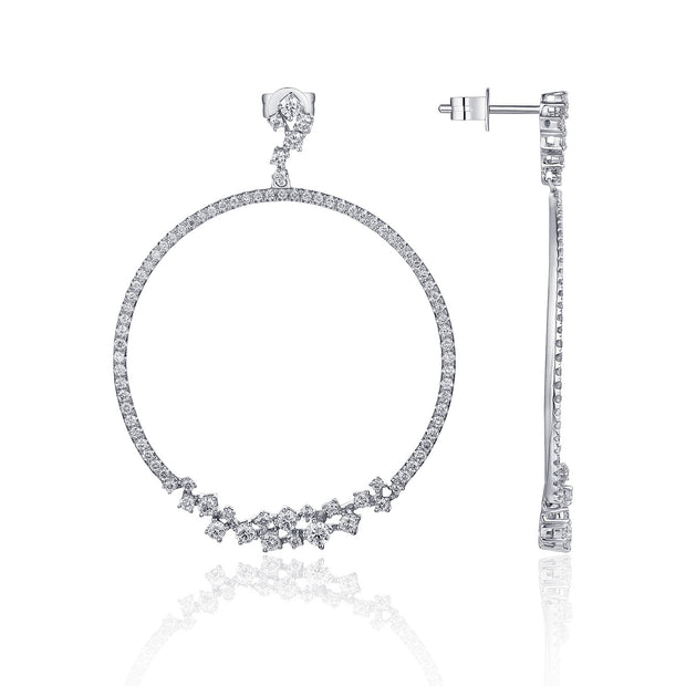 LUVENTE – DIAMOND OPEN CIRCLE POST EARRINGS