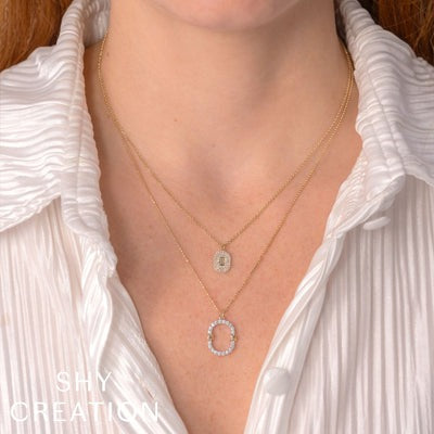 Shy Creation - Diamond Oval Pendant