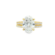Diamond Wedding Set - 3 Ct Oval Center