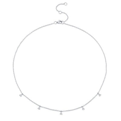 Shy Creation - Stationed Floating Diamond Necklace