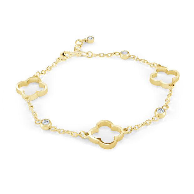 Italgem - Yellow Stainless Steel Clover Bracelet
