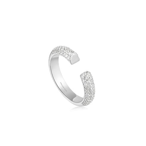 ANIA HAIE - TOUGH LOVE SILVER PAVE ADJUSTABLE RING
