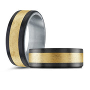 Black Carbon Fiber, Gold & Tantalum Mardini Wedding Band