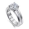 Siebke Hoyt Wide Band Round Diamond Engagement Ring in Gold Plated Sterling Silver