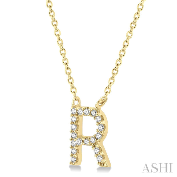 Ashi - 'R' Diamond Initial Pendant