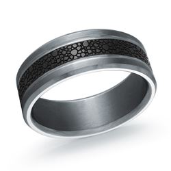 MALO - MENS CARBON FIBER & TANTALUM WEDDING BAND