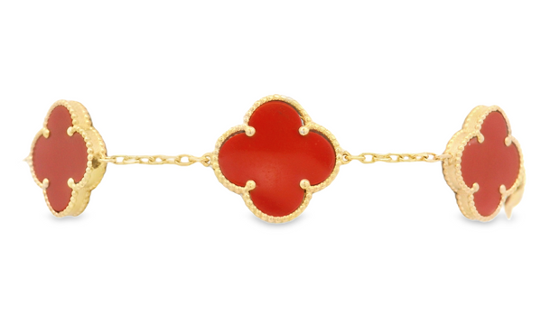 Carnelian Clover Bracelet