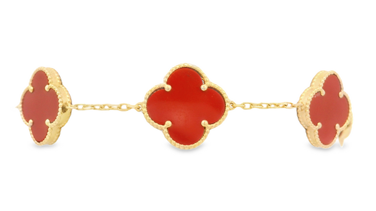 Carnelian Clover Bracelet
