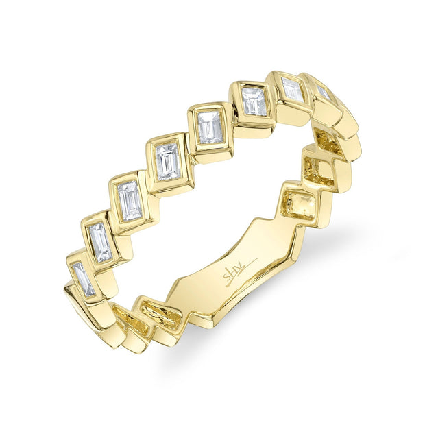 Shy Creation - Angled Diamond Baguette Band