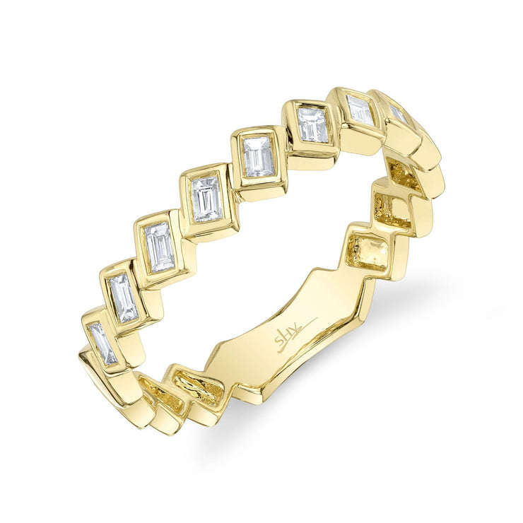 Shy Creation - Angled Diamond Baguette Band