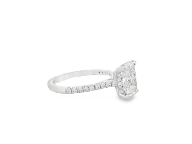 Diamond Engagement Ring - 2 1/2 Ct Cushion Center