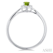 Oval Shape Peridot & Halo Diamond Ring