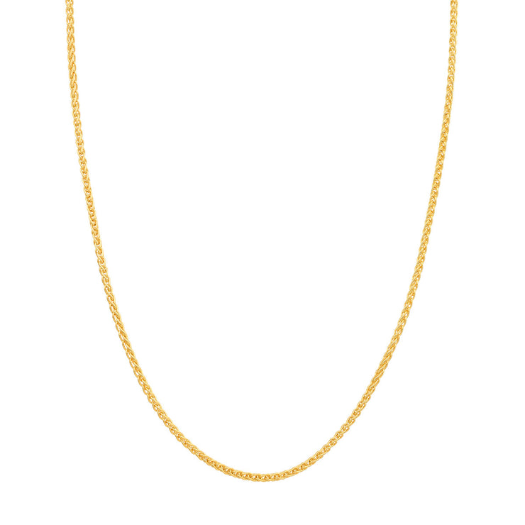 YELLOW GOLD ROUND WHEAT CHAIN 22"