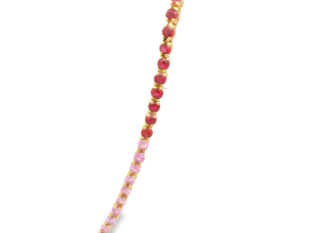 Ruby & Pink Sapphire Tennis Bracelet