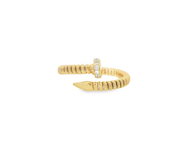 Yellow Gold Nail Bypass Ring