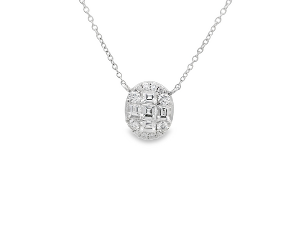 Oval Cluster Diamond Pendant