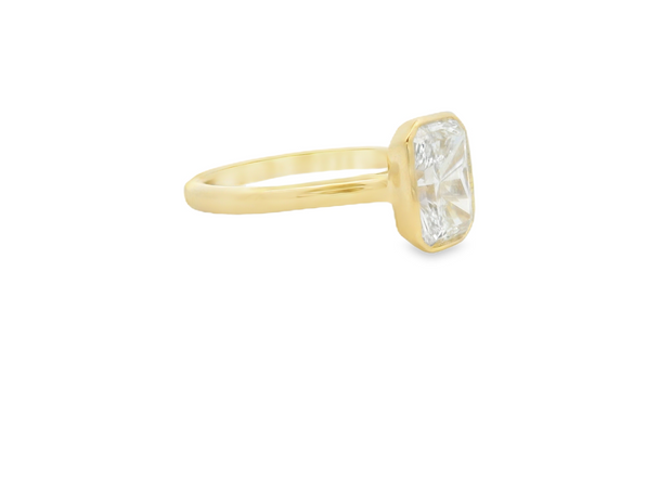 Bezel Set Diamond Solitaire Engagement Ring - 2 Ct Radiant