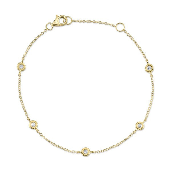 Shy Creation- Yellow Gold Diamond By The Yard Bracelet