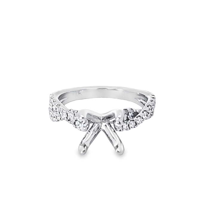 TWIST SHANK DIAMOND ENGAGEMENT RING SETTING - 0.55 TCW