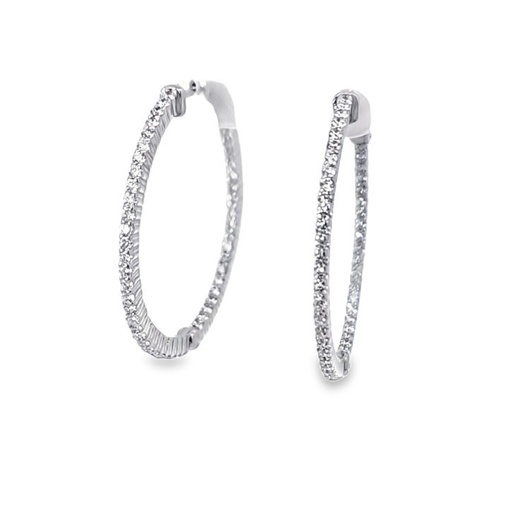 DIAMOND IN & OUT HOOP EARRINGS – 1 TCW